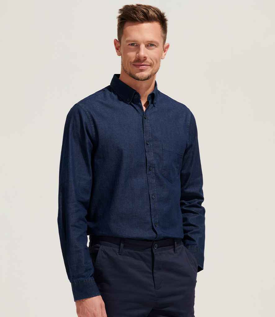 SOL'S Barry Long Sleeve Denim Shirt | Denim Brut