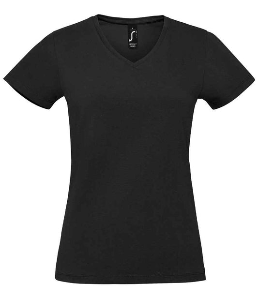 SOL'S Ladies Imperial V Neck T-Shirt | Deep Black