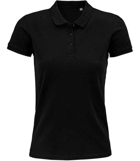 SOL'S Ladies Planet Organic Piqué Polo Shirt | Black