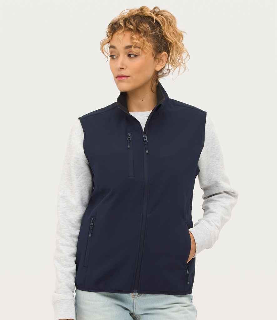 SOL'S Ladies Falcon Recycled Soft Shell Bodywarmer | Abyss Blue