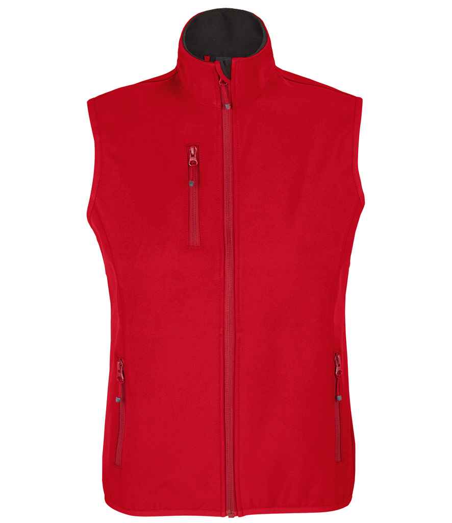SOL'S Ladies Falcon Recycled Soft Shell Bodywarmer | Pepper Red