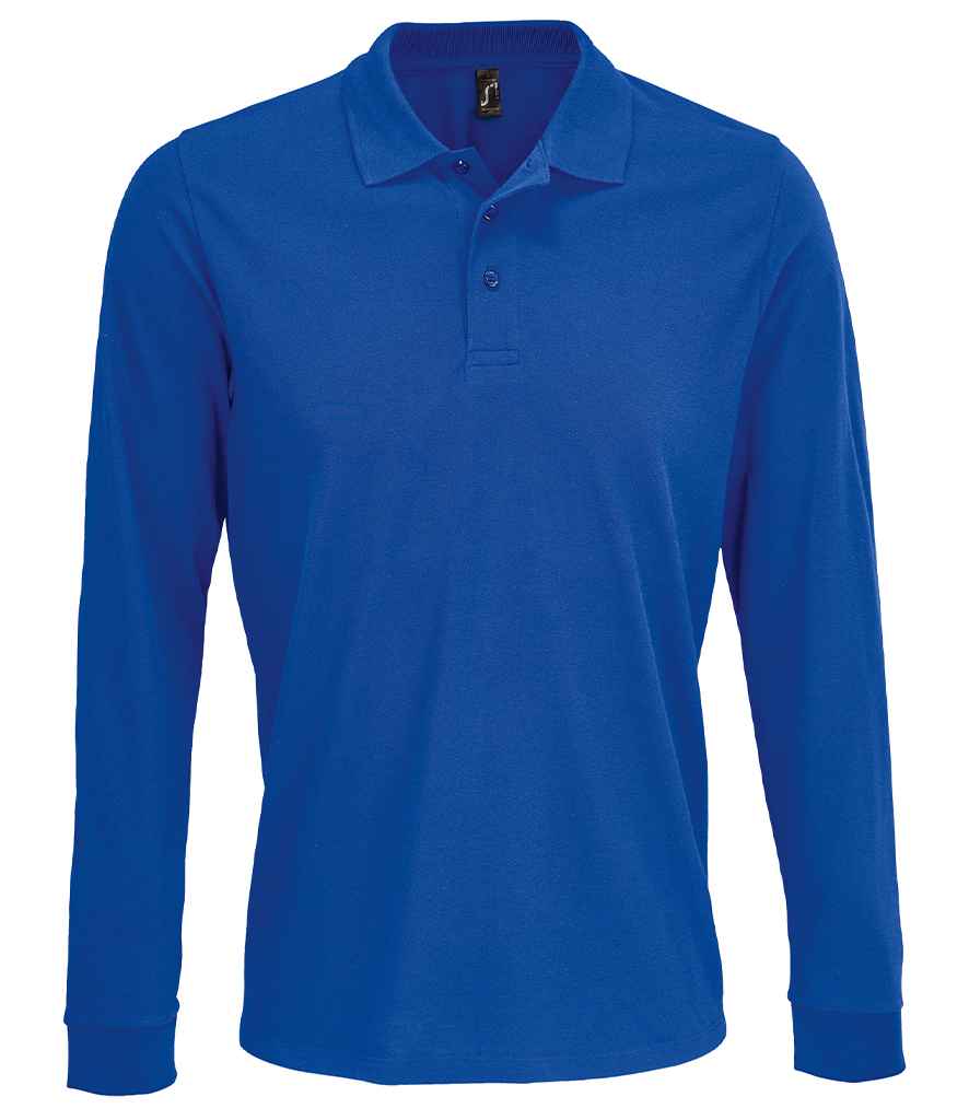 SOL'S Unisex Prime Long Sleeve Piqué Polo Shirt | Royal Blue