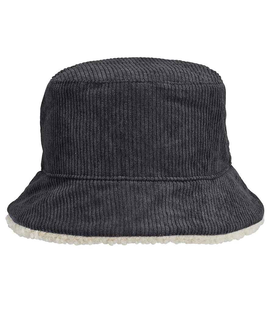 SOL'S Unisex 2-in-1 Reversible Sherpa and Velvet Bucket Hat | Carbon Grey/Shear Beige