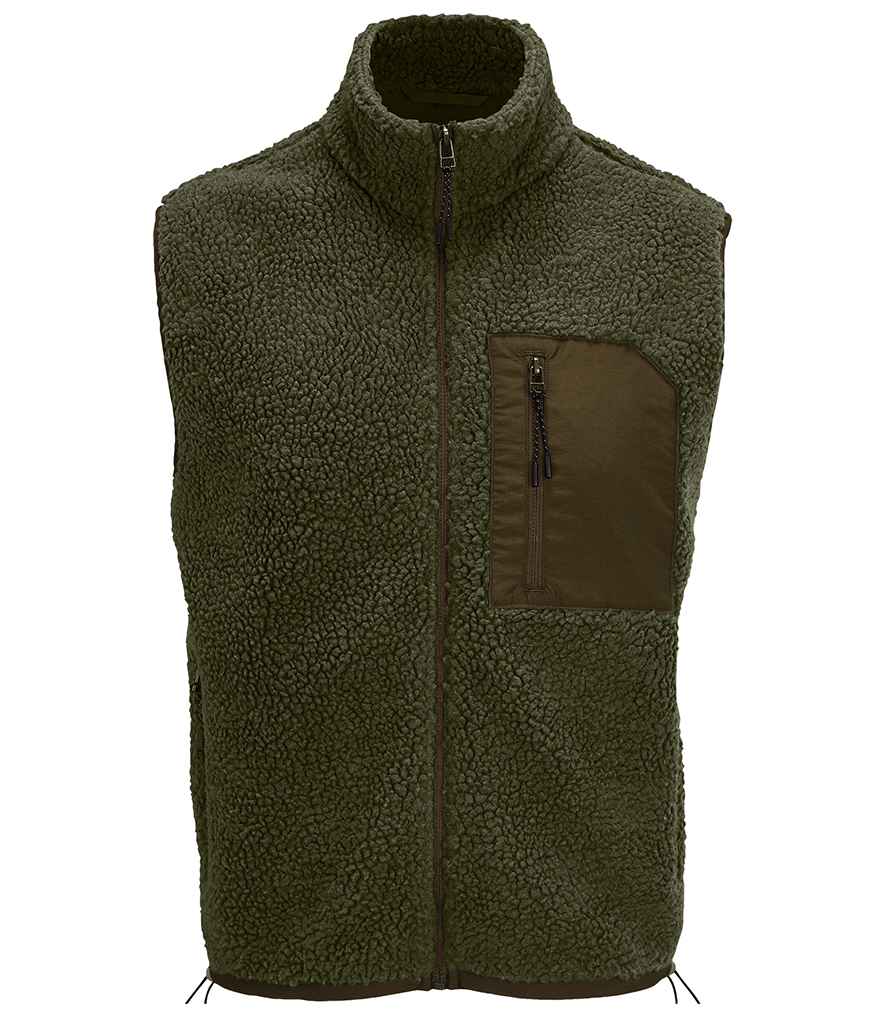 SOL'S Unisex Fury Sherpa Bodywarmer | Army/Dark Army