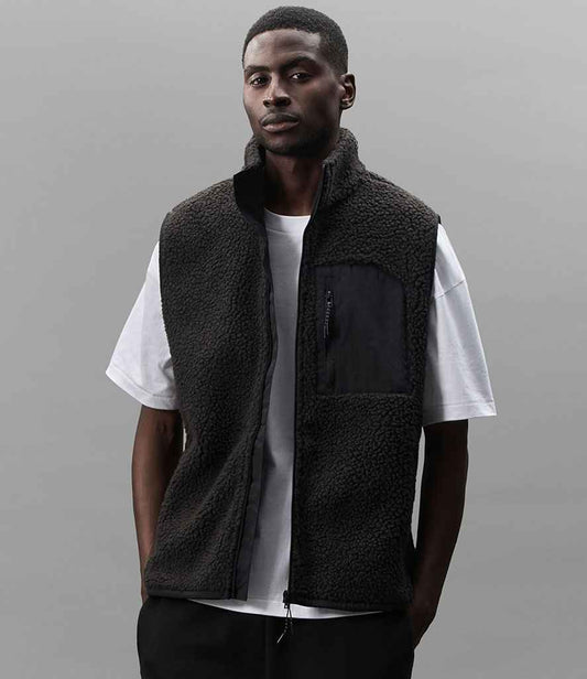 SOL'S Unisex Fury Sherpa Bodywarmer | Carbon Grey/Black