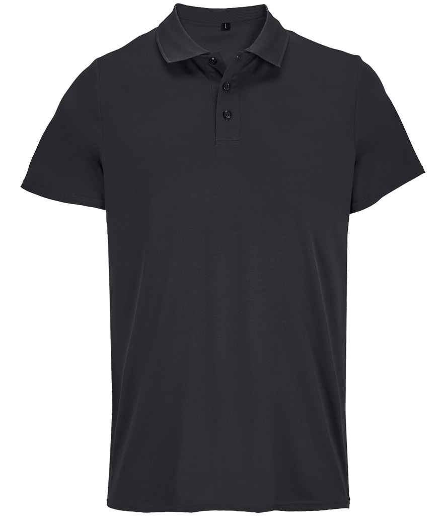 SOL'S Unisex Pitcher Recycled Polyester Piqué Polo Shirt | Black
