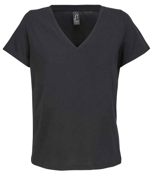 SOL'S Ladies Regent V Neck T-Shirt | Deep Black