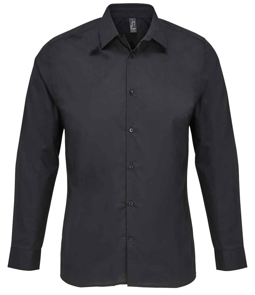 SOL'S Bailey Long Sleeve Poplin Shirt | Black
