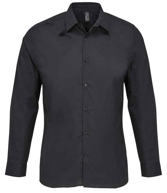 SOL'S Bailey Long Sleeve Poplin Shirt | Black