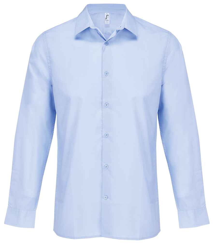SOL'S Bailey Long Sleeve Poplin Shirt | Sky Blue
