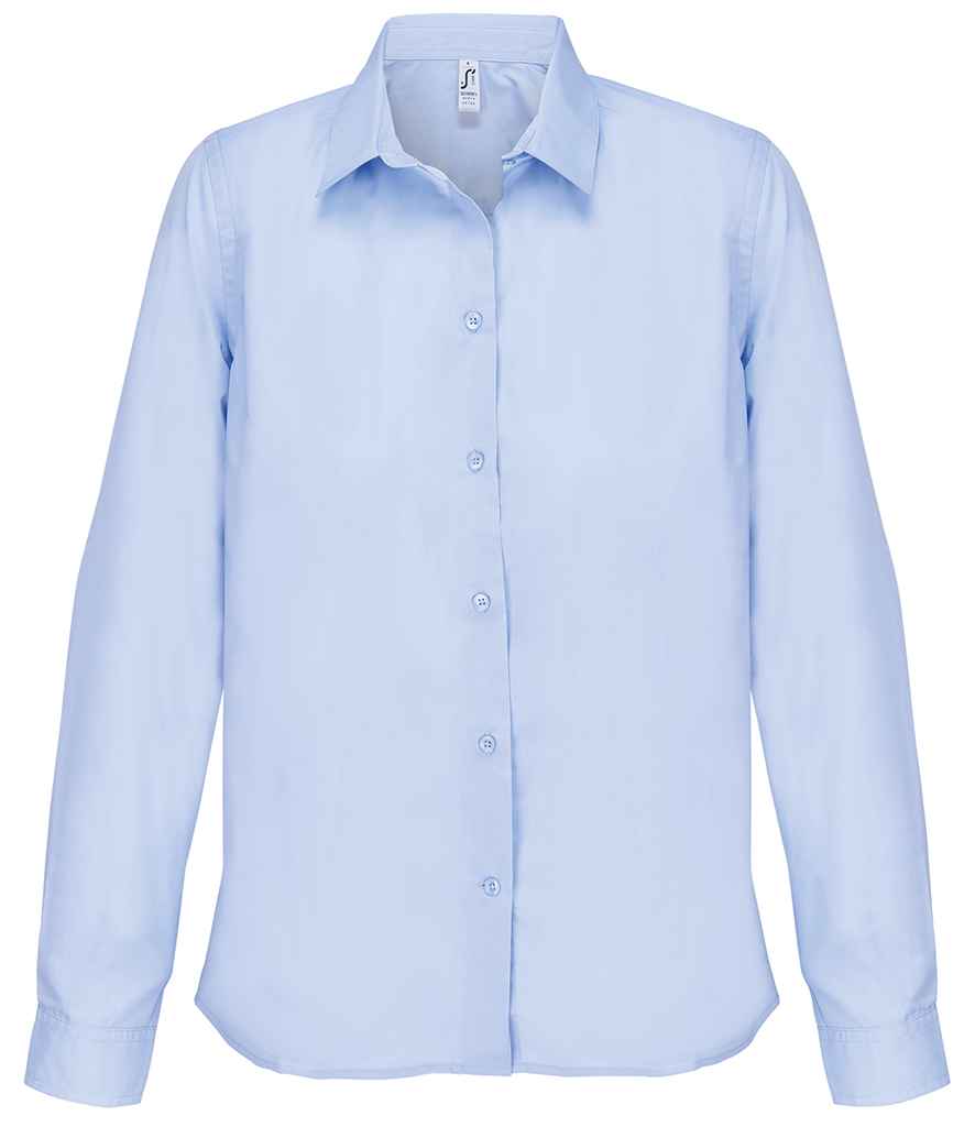 SOL'S Ladies Bailey Long Sleeve Poplin Shirt | Sky Blue