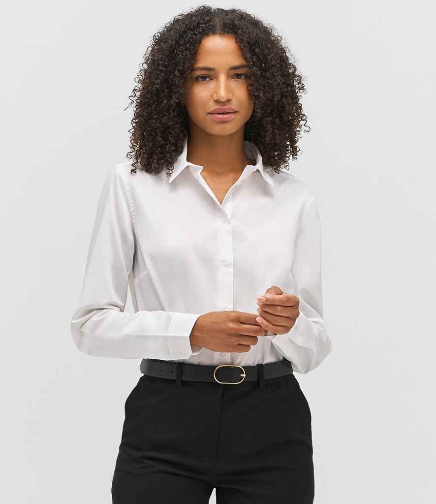 SOL'S Ladies Bailey Long Sleeve Poplin Shirt | White