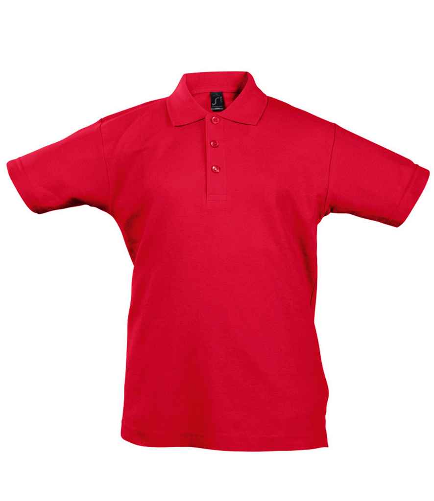 SOL'S Kids Summer II Cotton Piqué Polo Shirt | Red