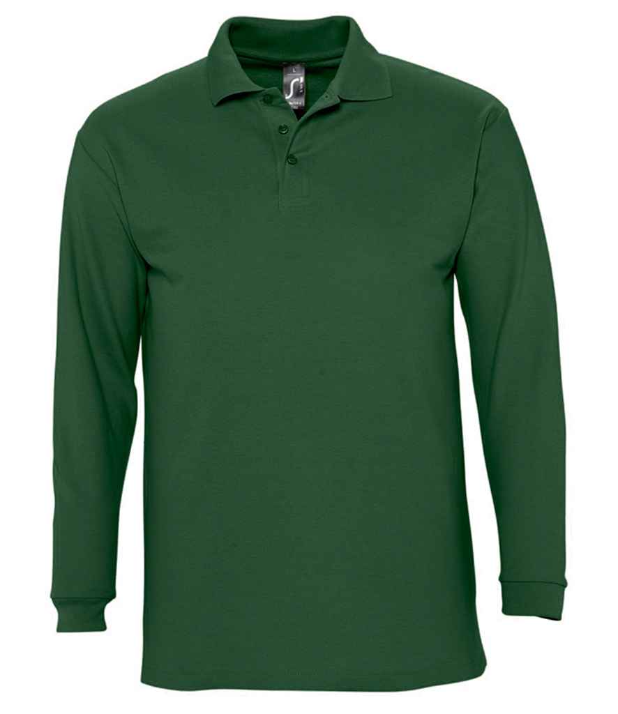 SOL'S Winter II Long Sleeve Cotton Piqué Polo Shirt | Golf Green