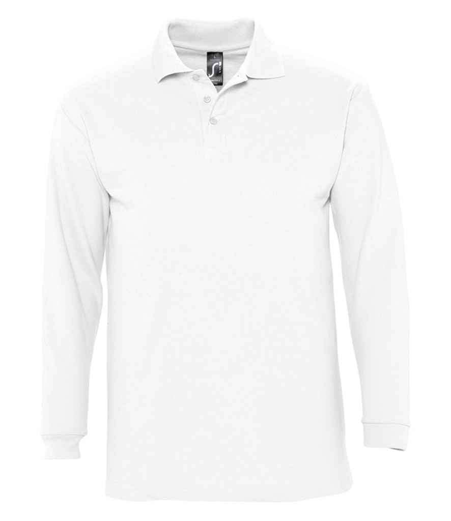 SOL'S Winter II Long Sleeve Cotton Piqué Polo Shirt | White