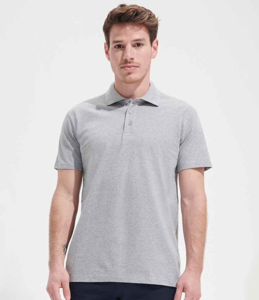 SOL'S Spring II Heavy Cotton Piqué Polo Shirt | Grey Marl