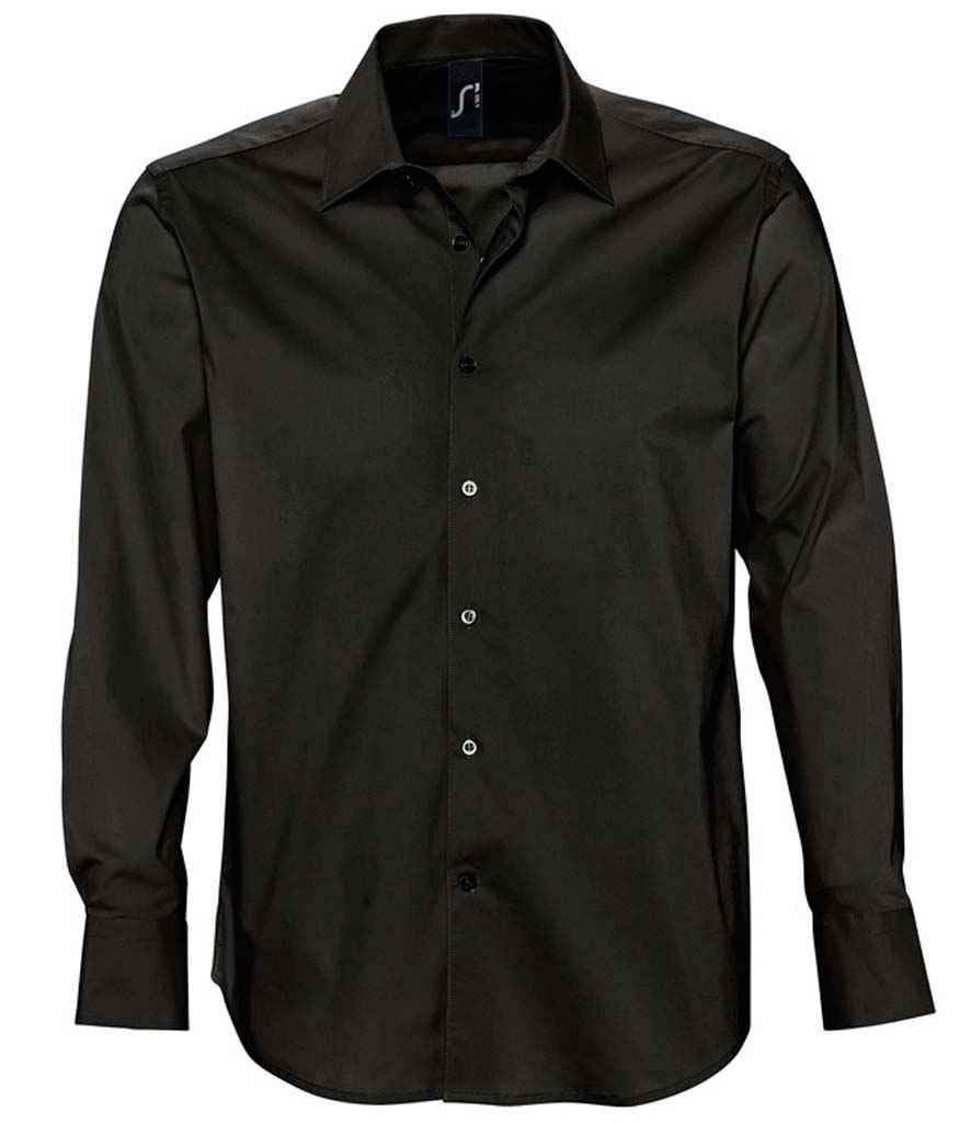 SOL'S Brighton Long Sleeve Fitted Shirt | Black