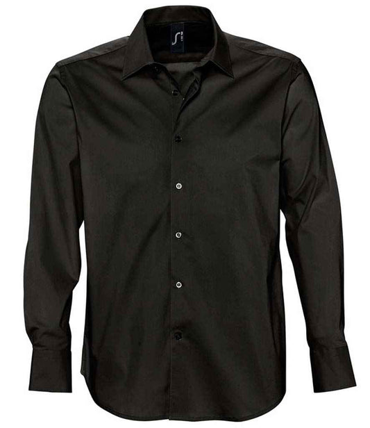 SOL'S Brighton Long Sleeve Fitted Shirt | Black