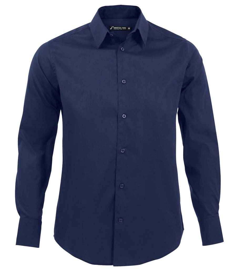 SOL'S Brighton Long Sleeve Fitted Shirt | Dark Blue