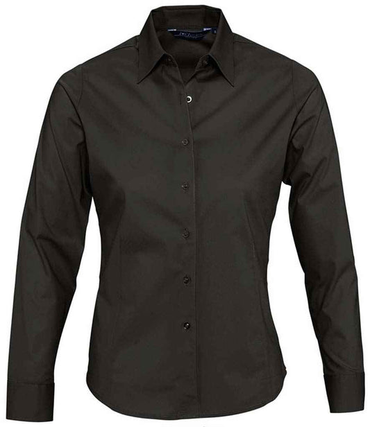 SOL'S Ladies Eden Long Sleeve Fitted Shirt | Black