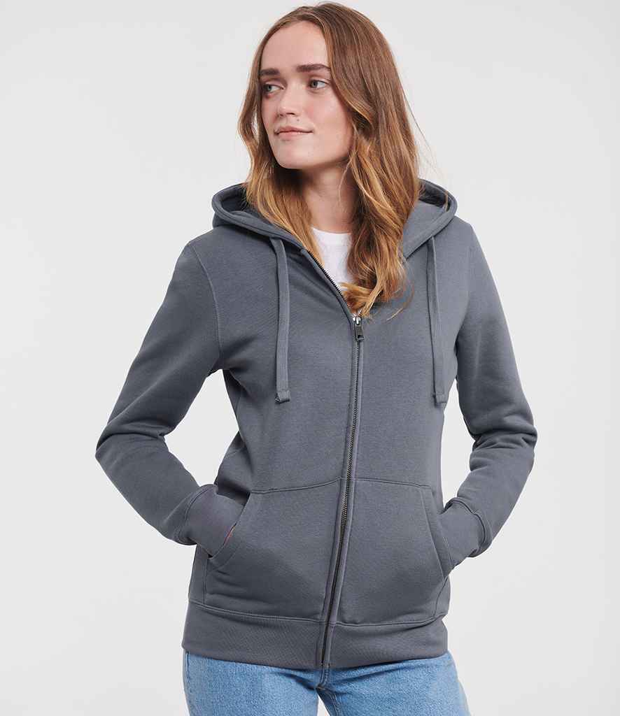 Russell Athletic Ladies Authentic Zip Hooded Sweatshirt | Convoy Grey