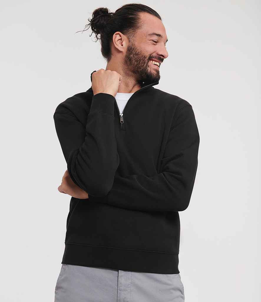 Russell Athletic Authentic Zip Neck Sweatshirt | Black