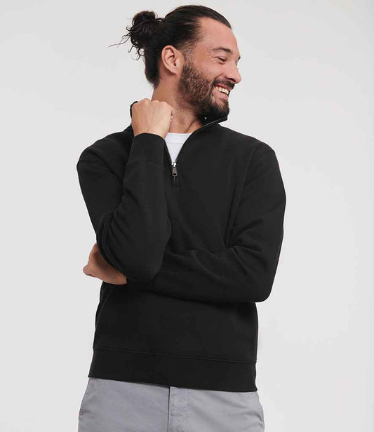Russell Athletic Authentic Zip Neck Sweatshirt | Black