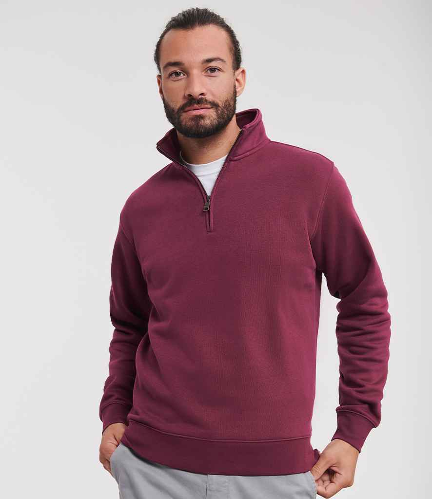 Russell Athletic Authentic Zip Neck Sweatshirt | Burgundy