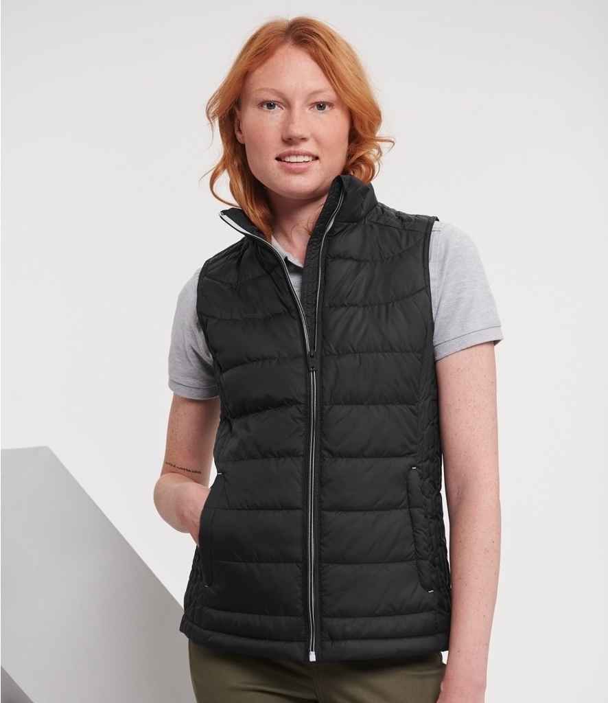 Russell Athletic Ladies Nano Padded Bodywarmer | Black