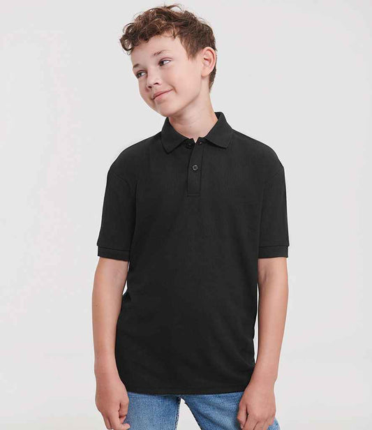 Russell Athletic Kids Poly/Cotton Piqué Polo Shirt | Black
