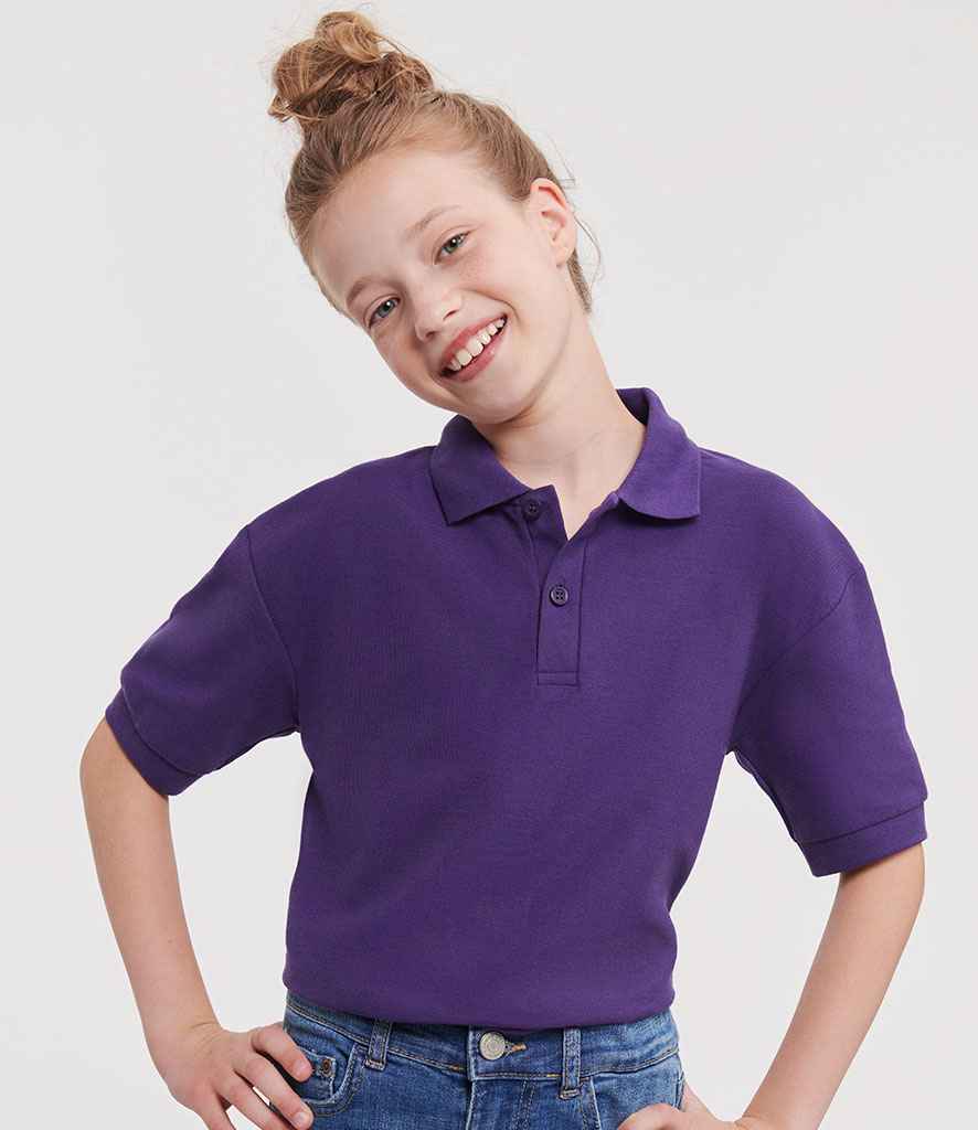 Russell Athletic Kids Poly/Cotton Piqué Polo Shirt | Purple