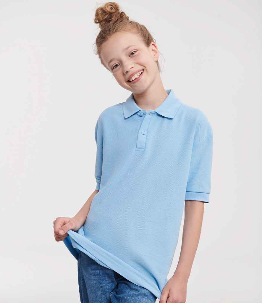 Russell Athletic Kids Poly/Cotton Piqué Polo Shirt | Sky Blue