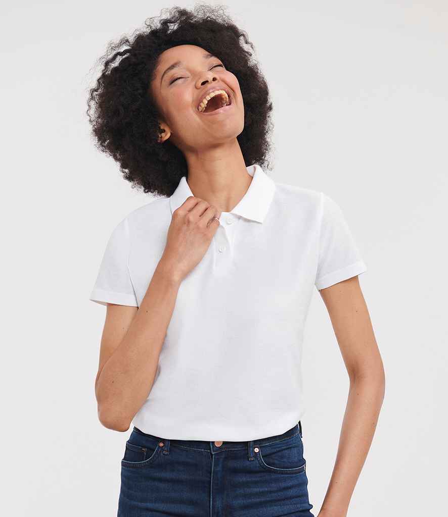 Russell Athletic Ladies Classic Poly/Cotton Piqué Polo Shirt | White