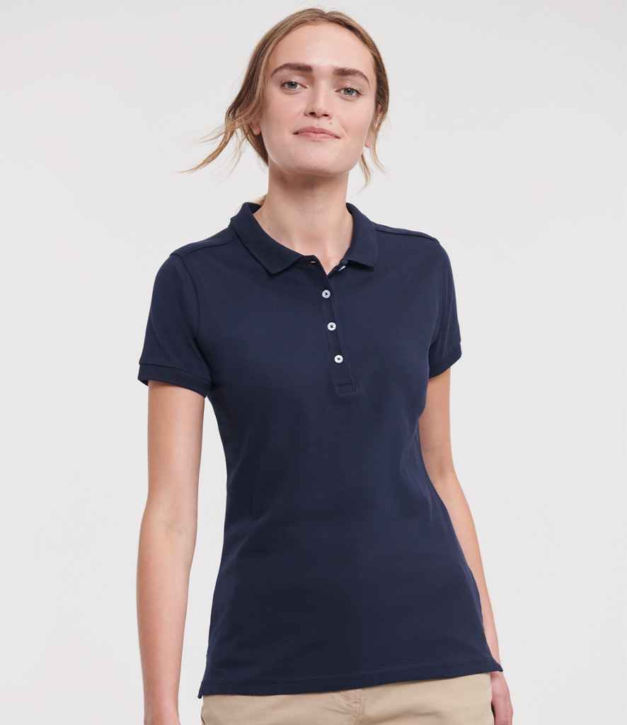 Russell Athletic Ladies Stretch Piqué Polo Shirt | French Navy