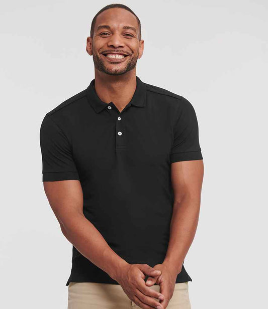 Russell Athletic Stretch Piqué Polo Shirt | Black