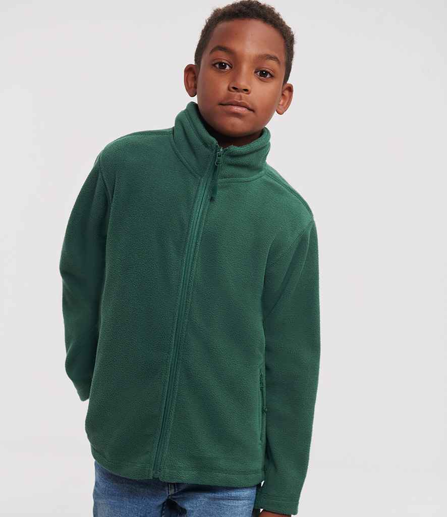 Russell Athletic Kids Outdoor Fleece Jacket | Bottle Green