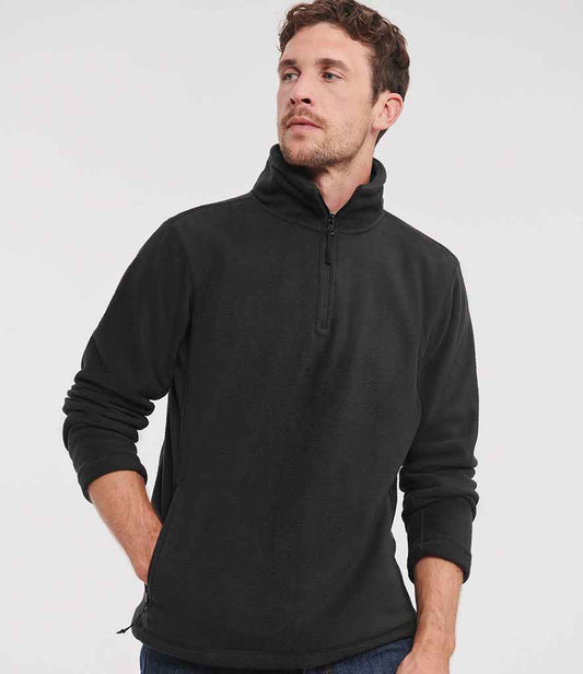 Russell Athletic Zip Neck Outdoor Fleece | Black