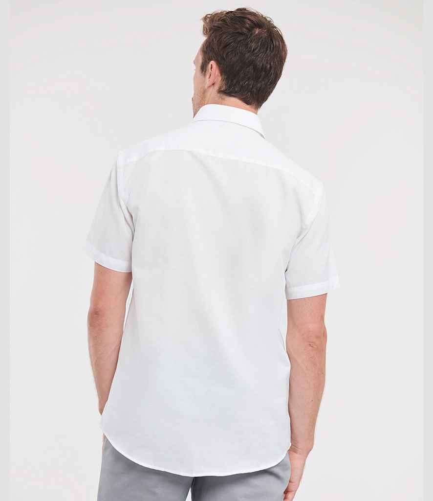 Russell Athletic Collection Short Sleeve Tailored Oxford Shirt | White