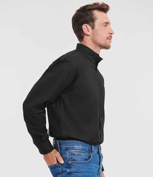 Russell Athletic Collection Long Sleeve Easy Care Oxford Shirt | Black