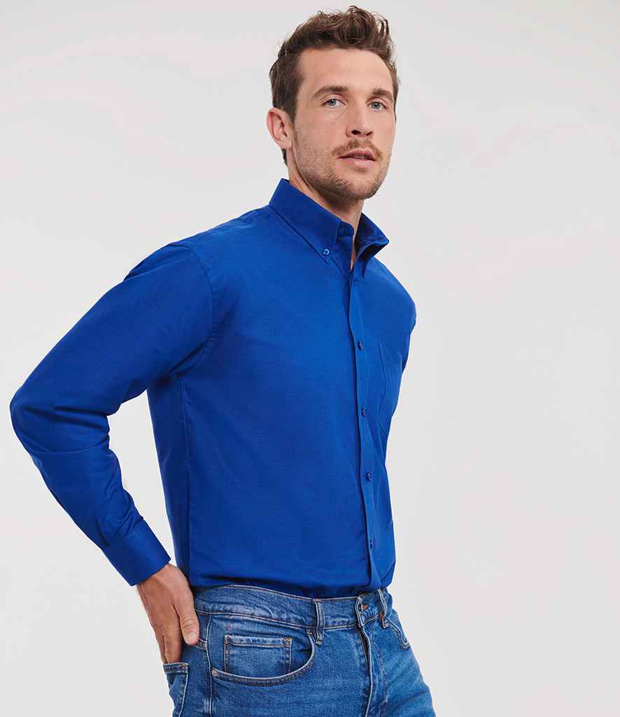 Russell Athletic Collection Long Sleeve Easy Care Oxford Shirt | Bright Royal