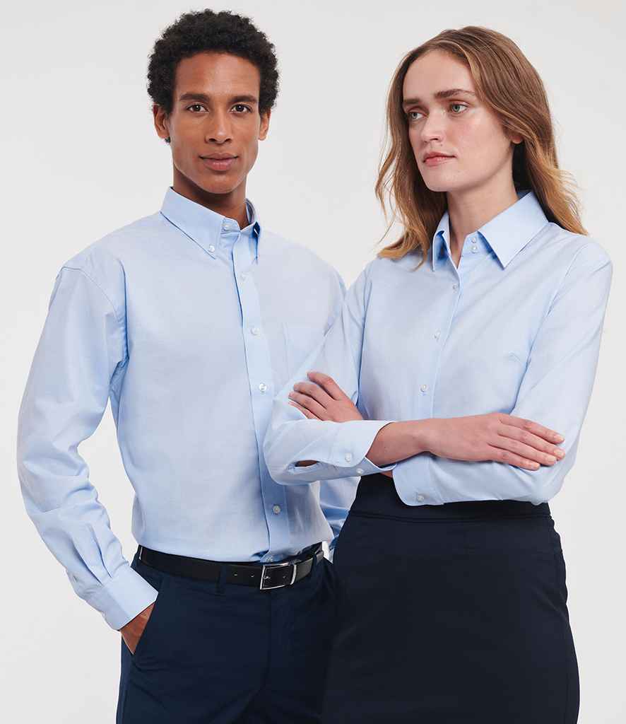 Russell Athletic Collection Long Sleeve Easy Care Oxford Shirt | Oxford Blue