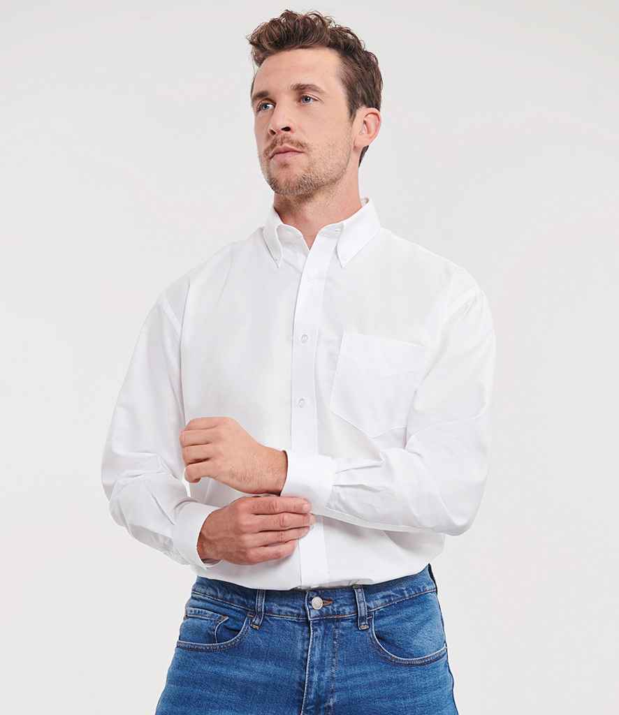 Russell Athletic Collection Long Sleeve Easy Care Oxford Shirt | White