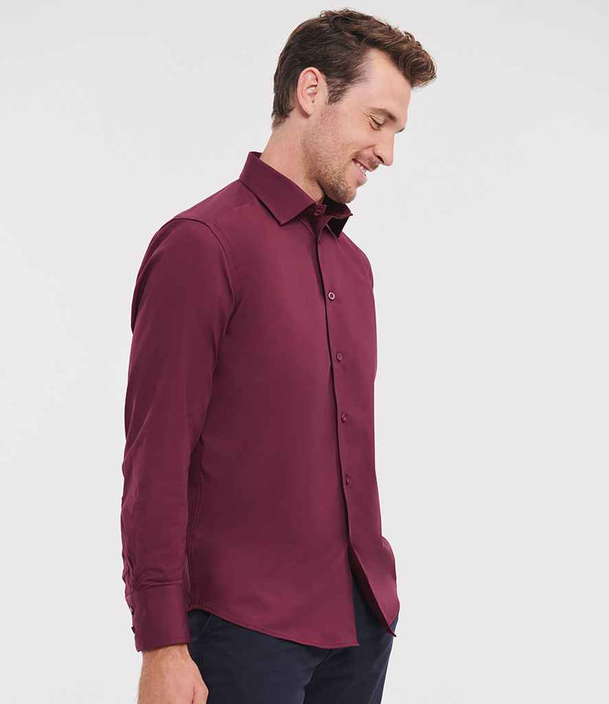 Russell Athletic Collection Long Sleeve Easy Care Fitted Shirt | Port
