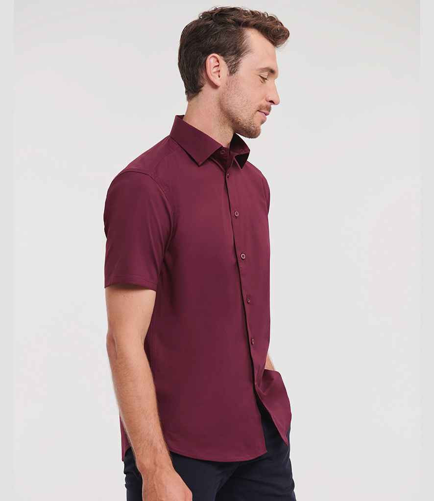 Russell Athletic Collection Short Sleeve Easy Care Fitted Shirt | Port
