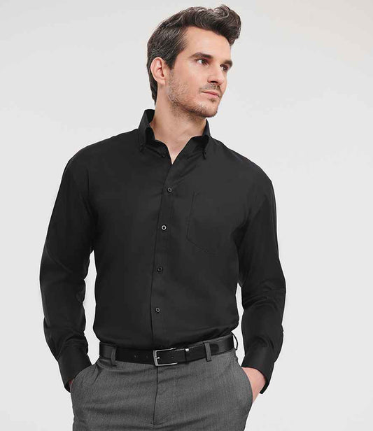Russell Athletic Collection Long Sleeve Ultimate Non-Iron Shirt | Black