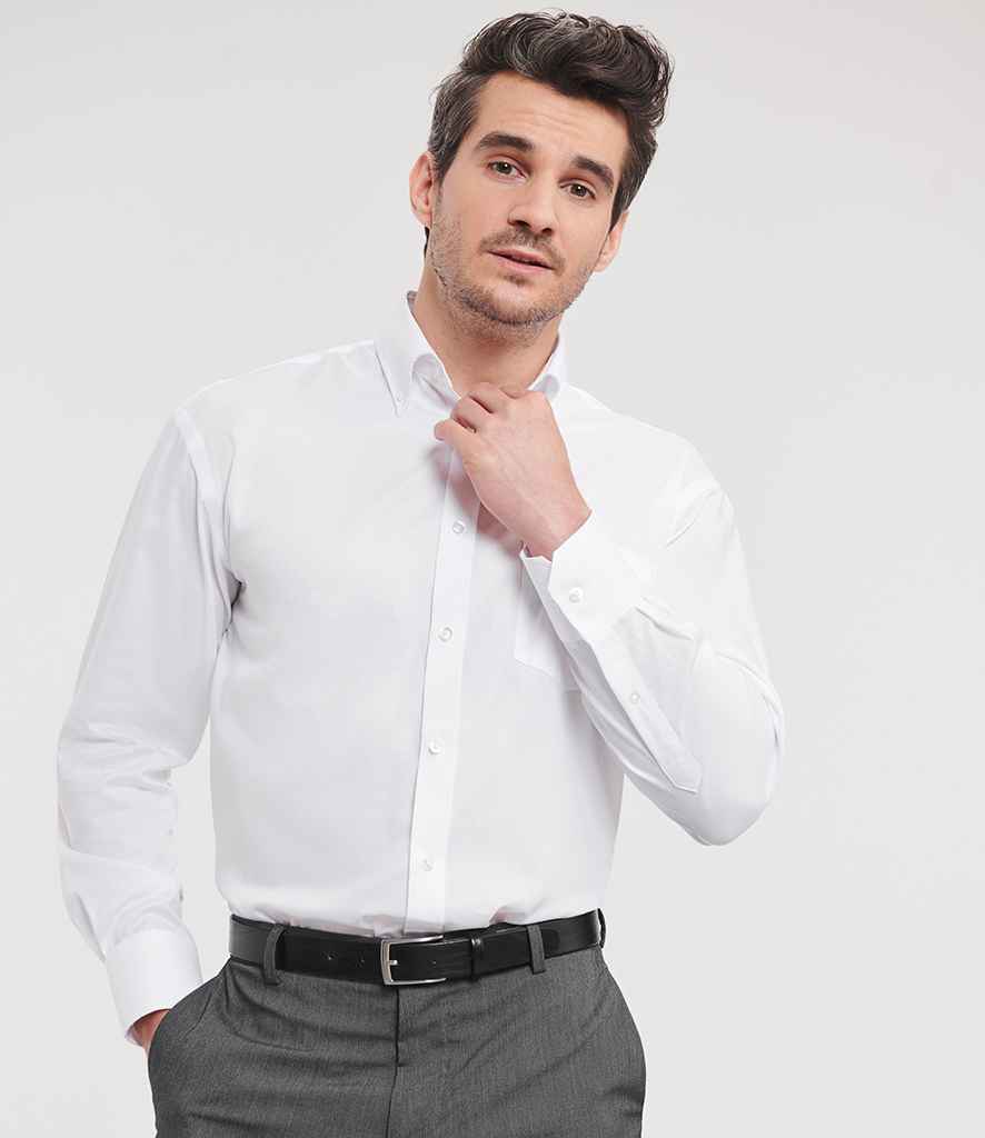 Russell Athletic Collection Long Sleeve Ultimate Non-Iron Shirt | White