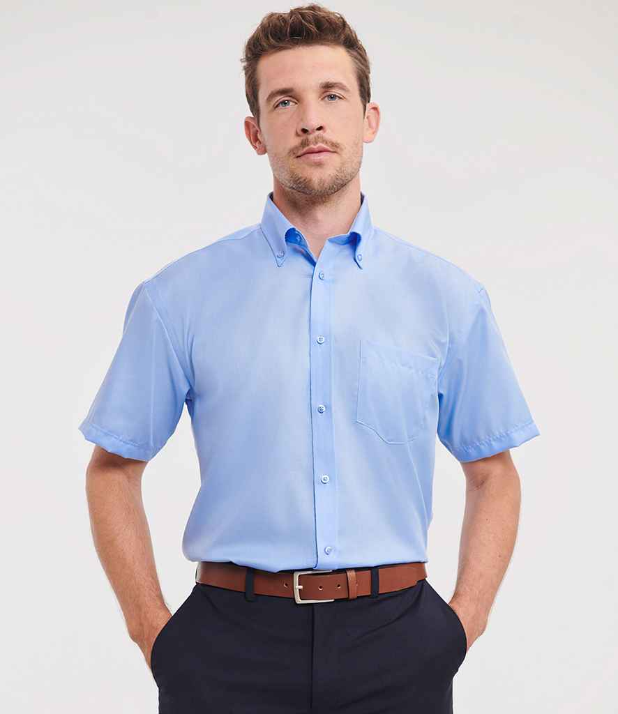 Russell Athletic Collection Short Sleeve Ultimate Non-Iron Shirt | Bright Sky