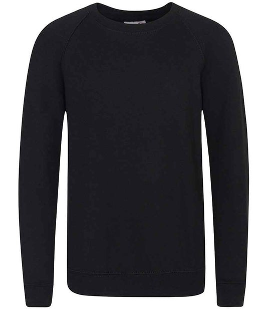 AWDis Academy Kids Raglan Sweatshirt | Black