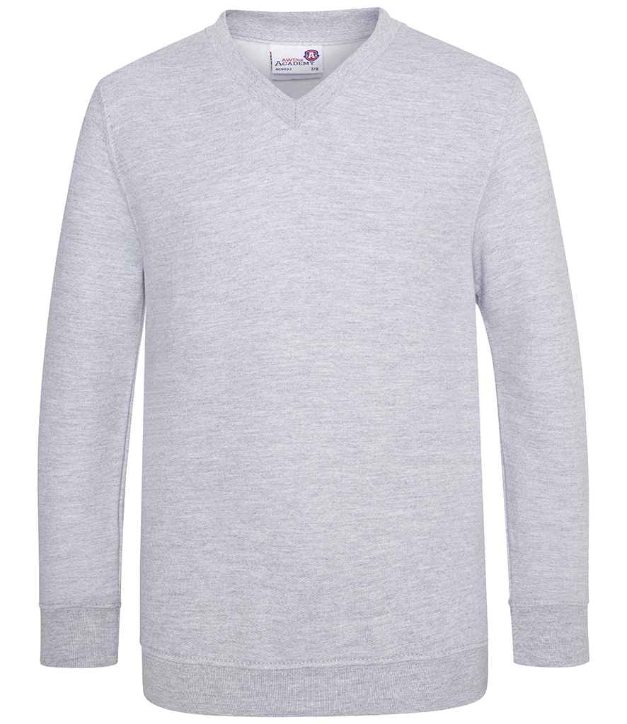 AWDis Academy Kids V Neck Sweatshirt | Grey