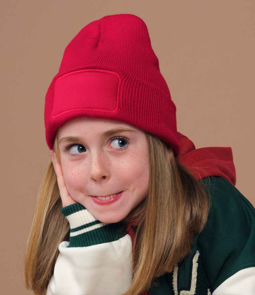 Beechfield Kids Original Patch Beanie | Classic Red